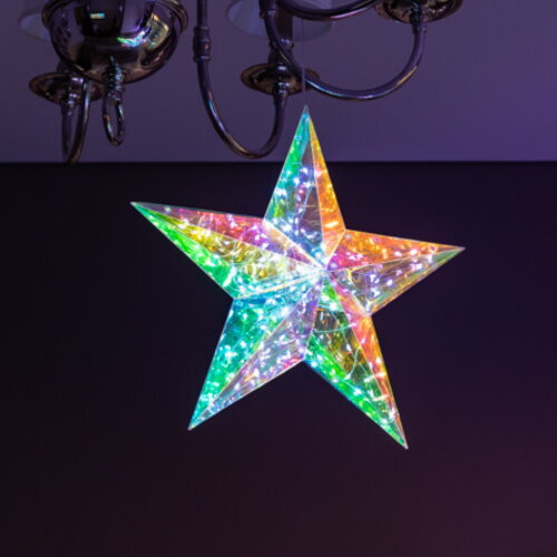 ULD-R505 3АА STAR Светильник декоративный Звезда, на батарейках 3AA не в-к, 100 светодиодов Белый свет, Цвет корпуса радужный, TM Uniel - фото 4