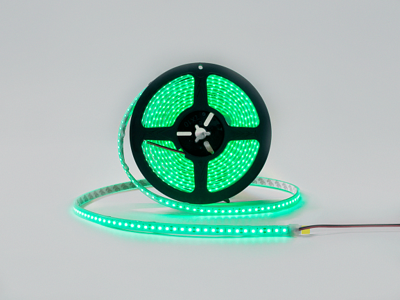 Светодиодная лента  3528, 120 LED/м, 9,6 Вт/м, 12В , IP66, Цвет: Зеленый, SWG3120-12-9.6-G-66-M. Фото 2