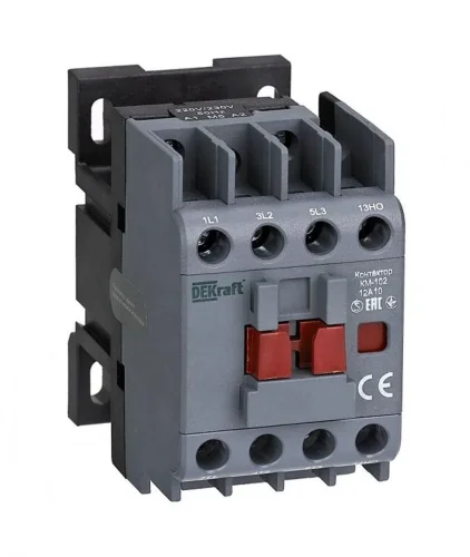 Контактор 12А 230В AC АС3 АС4 1НО+1НЗ КМ-102 DEKraft 21910DEK - фото