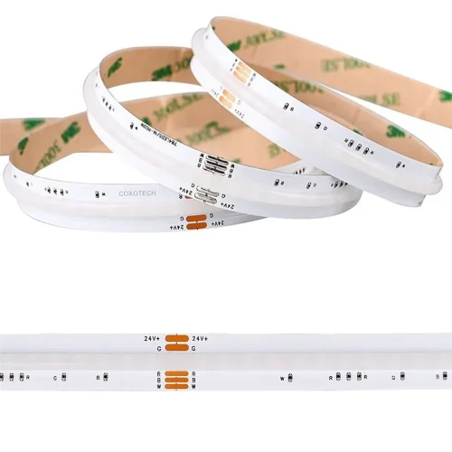 Светодиодная лента COB, 784 chip/m, RGB+ белая 6500K, 24V, 20W/m, CRI>90, P12, IP20, A258 - фото III