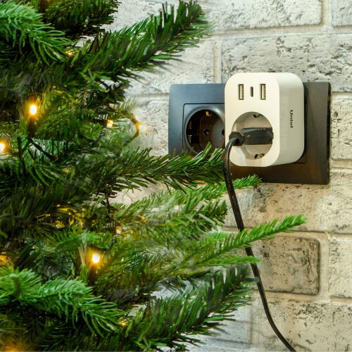 USH-A103 1G-UC-WF WHITE Умная розетка Wi-Fi, 2USB+Type-C 5В, 2.4A, 16A, До 3680Вт, Голосовое управление+приложение UnielSmart, TM Uniel - фото 8