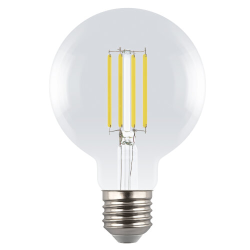 LED-G95-5W-3000K-E27-CL GLY01TR Лампа светодиодная, Форма шар, прозрачная, Серия Яркая A++, Теплый белый свет 3000K - фото 2