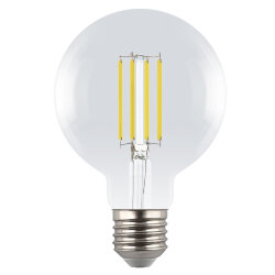 LED-G95-5W-3000K-E27-CL GLY01TR Лампа светодиодная, Форма шар, прозрачная, Серия Яркая A++, Теплый белый свет 3000K