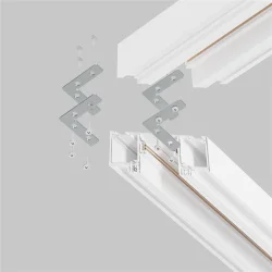 Комплект угловых плоских соединителейдля демпферного шинопровода , 4 шт (Серебро)