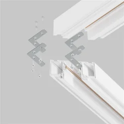 Комплект угловых плоских соединителейдля демпферного шинопровода , 4 шт (Серебро) TRA034D-CL-42S