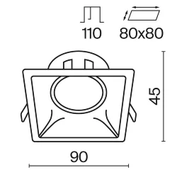 Встраиваемый светильник Dot GU10 10Вт (Белый)