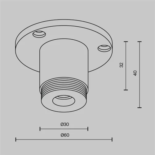 Основание для накладного монтажа системы Shelf с внешней резьбой без ввода питания (Черный) - фото 5