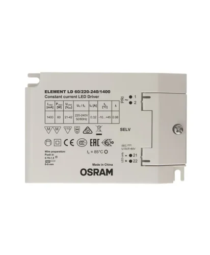 Драйвер для светодиодов ELEMENT LD 60/220-240/1400mA | 29-59W 21-42V | - OSRAM. Фото 2