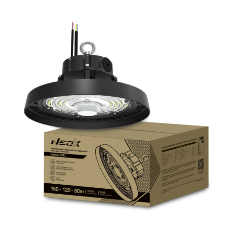 Светильник складской светодиодный UHB-LEVEL 150A50BK 150/120/80Вт 100-277В 22500Лм 150Лм/Вт 5000K 5 лет NEOX - Фото