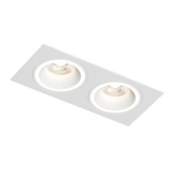 Встраиваемый светильник, IP 20, до 15 Вт, GU10, LED, белый, алюминий, Denkirs DK2062-WH