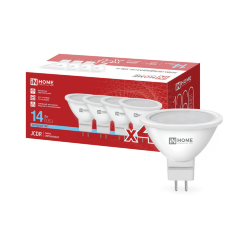 Лампа светодиодная LED-JCDR-VC 4PACK 14Вт 230В GU5.3 6500K 1260Лм (4шт./упак) IN HOME