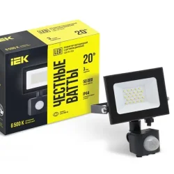 Прожектор светодиодный СДО 06-20Д 6500К IP54 с ДД черн. IEK LPDO602-20-65-K02
