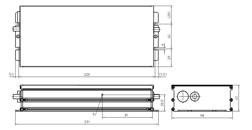Драйвер влагозащищённый для светодиодов 320W/550-1110мА 220-457V IP67 | потенциометр | ECXe 1050.457 | - Vossloh-Schwabe. Фото 4