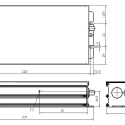 Драйвер влагозащищённый для светодиодов 320W/550-1110мА 220-457V IP67 | потенциометр | ECXe 1050.457 | - Vossloh-Schwabe