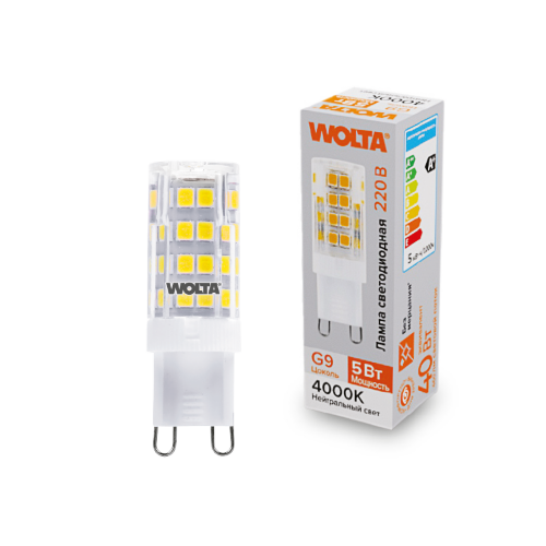 Светодиодная лампа WOLTA WSTD-JCD-5W4KG9-C 5Вт 4000K G9 - фото 1.