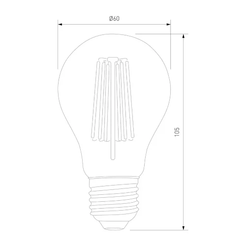 Филаментная светодиодная лампа Dimmable A60 9W 4200K E27 BLE2715 - фото 3
