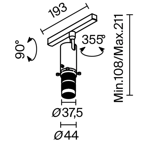 Трековый светильник Гала / Gala Exility 3000K 10Вт 20°-35° (Черный) TR108-2-10W3K-B - фото 7