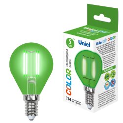 LED-G45-5W-GREEN-E14 GLA02GR Лампа светодиодная, Форма шар, Серия Air color, Зеленый свет