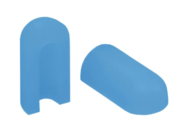 Торцевая заглушка для NeonLine ELF PVC интерьерный, 8мм, боковой изгиб, синий, для 1см (10 шт) - фото
