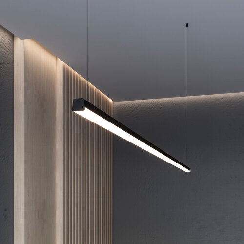 Профиль с экраном LINE-D-3734-2000 TETRA BLACK+OPAL (Arlight, Алюминий) - фото 2