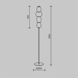Напольный светильник (торшер) Pattern 3000К 32Вт (Хром)
