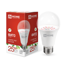 Лампа светодиодная LED-A65 STD-ФИТО красно-синий спектр 25Вт 230В Е27 IN HOME