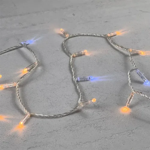 Гирлянда Нить с Колпачком 10м Экстра Тепло-Белая с Мерцанием Белого Диода 220В, 100 LED, Провод Проз. Фото 3.