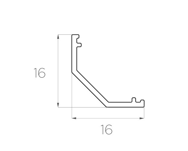 Профиль алюминиевый LC-LSU-1616-2 Anod - фото 2