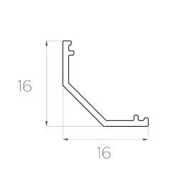 Профиль алюминиевый LC-LSU-1616-2 Anod