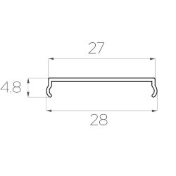 Рассеиватель поликарбонатный для профиля LC-LRM-M30-2 матовый