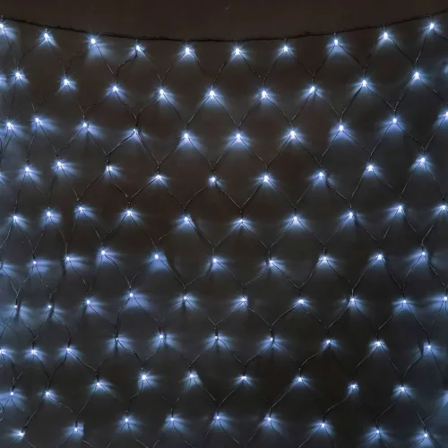 Светодиодная Сеть 2 x 2 м Белая 24В, 256 LED, Провод Черный ПВХ, IP54. Фото 1.