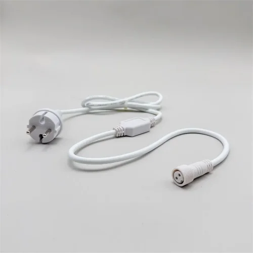 Кабель Питания 1,5м с Выпрямителем для Каучуковых и ПВХ Нитей 220В, Провод Белый Каучук, IP65. Фото 2.