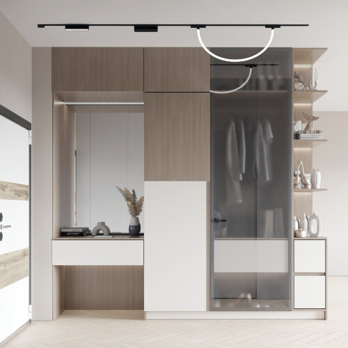 DK5327-BK Светильник для трека Air, серия Ray 3000 со светодиодом, ?22*L1000MM, 48V DC, 12W, RA?90, 360°, 3000K, IP20, черный, алюминий. Фото 5