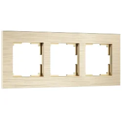 Рамка из металла на 3 поста АluMax шампань алюминий W0033511