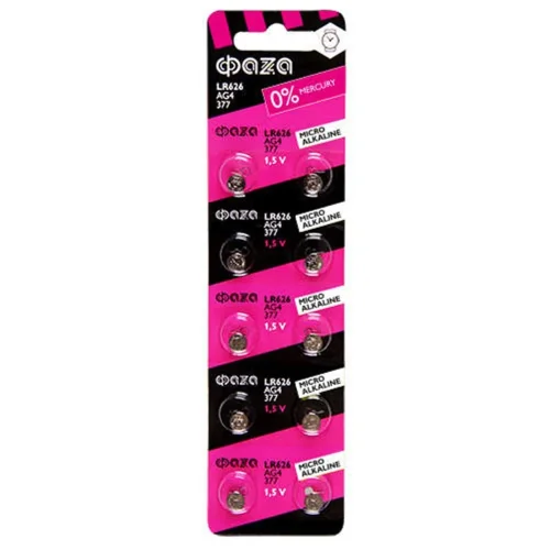 Элемент питания алкалиновый 'таблетка' LR66/LR626/AG4/G4 1.5В BL-10 (уп.10шт) ФАZА 5002555 - фото