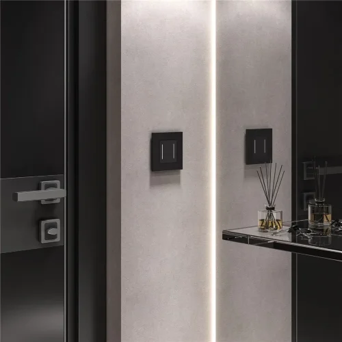 Рамка из поликарбоната на 1 пост Slab черный софт W0012908 - фото 3