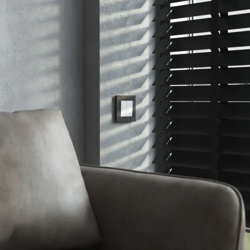 Рамка из поликарбоната на 1 пост Slab черный софт W0012908 - фото 3