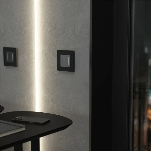 Рамка из поликарбоната на 1 пост Slab черный софт W0012908 - фото 4