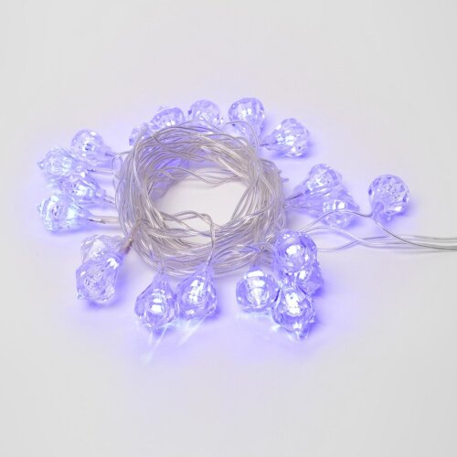 ULD-S0280-020-DTA BLUE IP20 DIAMONDS Гирлянда светодиодная Бриллианты, с контроллером, 2.8м, 20 светодиодов, Синий свет, Провод прозрачный. - фото 2