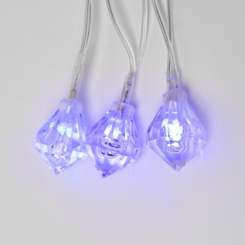 ULD-S0280-020-DTA BLUE IP20 DIAMONDS Гирлянда светодиодная Бриллианты, с контроллером, 2.8м, 20 светодиодов, Синий свет, Провод прозрачный. - фото 3