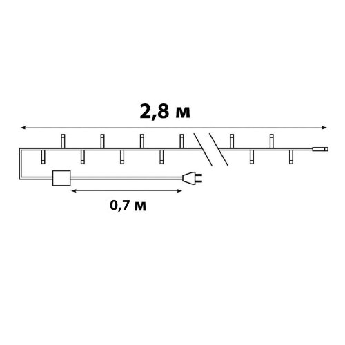 ULD-S0280-020-DTA BLUE IP20 DIAMONDS Гирлянда светодиодная Бриллианты, с контроллером, 2.8м, 20 светодиодов, Синий свет, Провод прозрачный. - фото 8