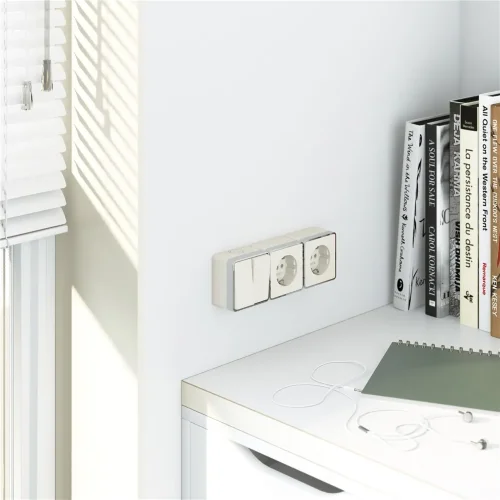 Выключатель двухклавишный Gallant слоновая кость W5020003 - фото 2