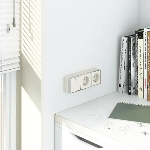 Выключатель двухклавишный Gallant слоновая кость W5020003 - фото 2