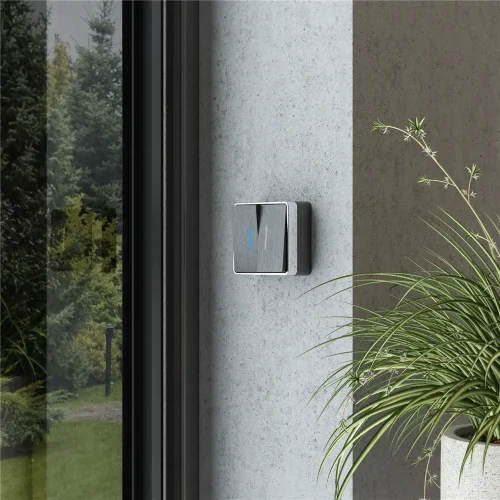 Выключатель двухклавишный с подсветкой Gallant графит рифленый W5020104 - фото 2