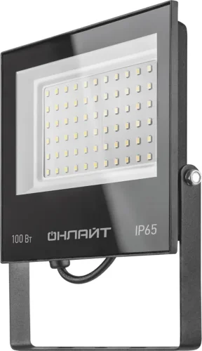 Прожектор светодиодный 90 500 OFL-03-100-6.5K-BL-IP65-LED 100Вт 6500K IP65 8000лм черн. ОНЛАЙТ 90500 - фото