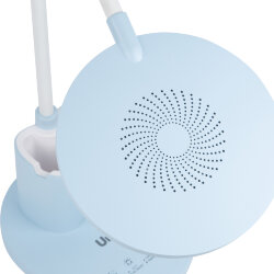 ULM-D150 15W-3000-6500K-DIM BLUE Светильник настольный светодиодный с подставкой под телефон и канцелярские принадлежности, С ночной подсветкой, Сенсорный выключатель, Диммер, Голубой, TM Uniel