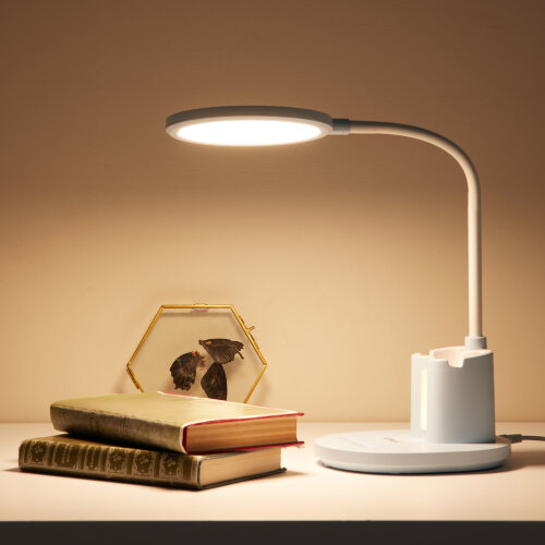 ULM-D150 15W-3000-6500K-DIM BLUE Светильник настольный светодиодный с подставкой под телефон и канцелярские принадлежности, С ночной подсветкой, Сенсорный выключатель, Диммер, Голубой, TM Uniel - фото 11