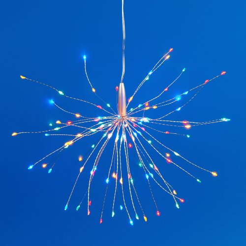ULD-H3030-150-DTA-3AA-RC MULTI IP20 FIREWORKS Фигура светодиодная Фейерверк на батарейках 3AA не в-к, 30х30см, Подвесная, 120 светодиодов, Разноцветный свет, Пульт ДУ в-к, Провод прозрачный, TM Uniel - фото 1