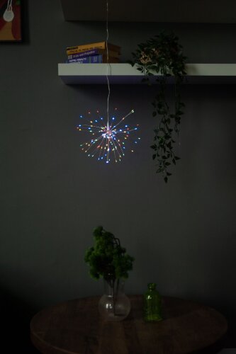 ULD-H3030-150-DTA-3AA-RC MULTI IP20 FIREWORKS Фигура светодиодная Фейерверк на батарейках 3AA не в-к, 30х30см, Подвесная, 120 светодиодов, Разноцветный свет, Пульт ДУ в-к, Провод прозрачный, TM Uniel - фото 7