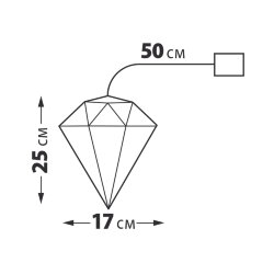 ULD-R507 3АА DIAMOND Светильник декоративный Брильянт, на батарейках 3AA не в-к, 100 светодиодов Белый свет, Цвет корпуса радужный, TM Uniel